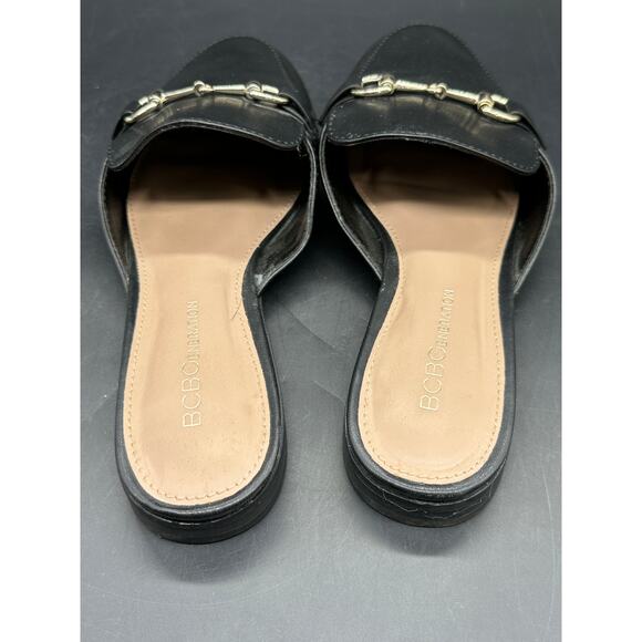 BCBGeneration Black Mule Loafers Size 7 | Slip-On Horsebit Flats - Picture 4 of 9